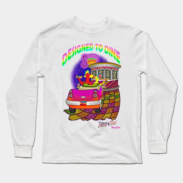 Designed to Dine Long Sleeve T-Shirt by henrykahncartoons